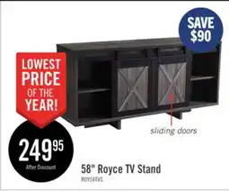The Brick Royce 58 Modern TV Stand with Storage and Cable Management for TVs up to 65- Distressed Grey offer