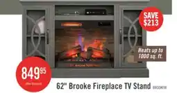 The Brick Brooke 62 Contemporary Electric Fireplace TV Stand with Storage & Cable Management for TVs up to 70 offer