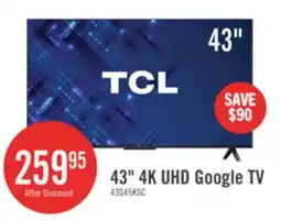 The Brick TCL 43 S45K 4K UHD Google Smart TV offer