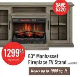 The Brick Manhasset 63 Electric Fireplace TV Stand with Storage for TVs up to 70 - Valley Pine offer