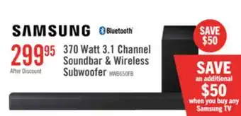 The Brick Samsung HW-B650F 3.1-Channel 370 W Soundbar with Wireless Subwoofer offer