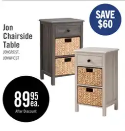 The Brick Jon 15.5 Chairside Table with 2 Baskets & Drawer - Distressed Grey offer