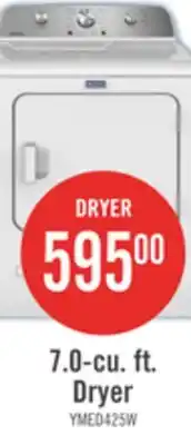 The Brick Maytag 7.0 Cu. Ft. Electric Dryer - White - YMED4205SW offer