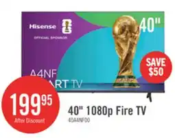 The Brick HISENSE 40 A4N LED HD Ready Smart VIDAA TV (40A4NV) offer