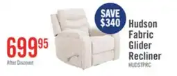 The Brick Hudson 40 Chenille Fabric Glider Reclining Chair with Dual Cupholders - Taupe offer