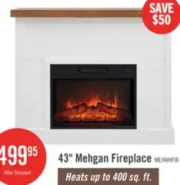 The Brick Mehgan 43.8 Modern Electric Fireplace - White & Brown Two Tone offer