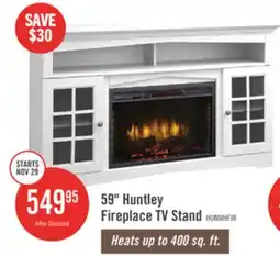 The Brick Huntley 59 Electric Fireplace TV Stand with Storage and Cable Management for TVs up to 65- White offer