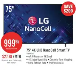 The Brick LG 75 NANO80 LED 4K UHD Smart webOS TV (75NANO80AUA.ACC) - 2025 Model offer