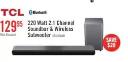 The Brick TCL 2.1 CH Bluetooth Dolby Atmos DTS Virtual:X Soundbar with Wireless Subwoofer (S55H) offer