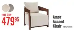 The Brick Amor 28.54 Fabric Accent Chair with Wood Arms and Legs - Taupe offer