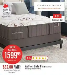 The Brick Stearns & Foster Founders Collection Ashton Gate Queen Mattress offer