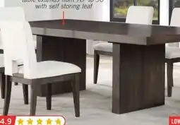 The Brick Zelda 7pc Dining Set with Table & 6 Chairs, 78-96W - White & Espresso Brown offer