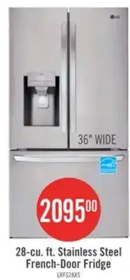 The Brick LG 36 28 Cu. Ft. French-Door Refrigerator - Smudge Proof Stainless Steel - LRFS28XBS offer