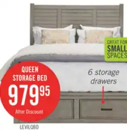 The Brick Levi Platform Storage Bed with Headboard & Frame, Wooden, Drift Grey - Queen Size offer