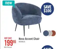 The Brick Nova 28.7 Boucle Fabric Accent Chair - Blue offer