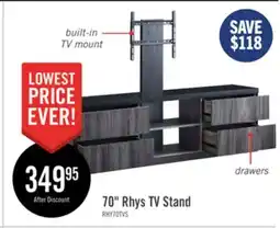 The Brick Rhys 70 Modern TV Stand with Mount, Storage and Cable Management for TVs up to 80- Distressed Grey offer