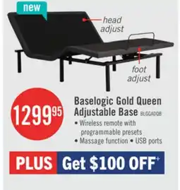 The Brick Baselogic Gold Queen Adjustable Base offer