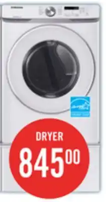 The Brick Samsung 7.5 Cu. Ft. Electric Dryer - White - Stackable - DVE45T6005W/AC offer