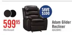 The Brick Adam 34.45 Brown Leather-Look Fabric Glider Reclining Chair offer