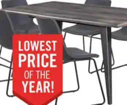 The Brick Amos 7pc Dining Set with Table & 6 Chairs, Metal, 60W - Brown offer