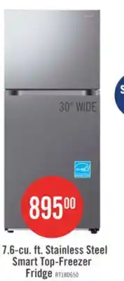 The Brick Samsung 30 17.6 Cu. Ft. Smart Top-Freezer Refrigerator - Stainless Steel - RT18DG6500SRAC offer