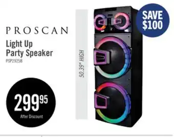 The Brick Proscan 2 x 15 120W Light Up Party Speaker with Bluetooth and Microphone offer