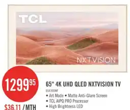 The Brick TCL 65 NXTVISION 4K QLED Smart Google TV (65A300W) offer