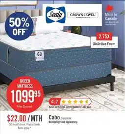 The Brick Sealy Posturepedic Luxury Crown Jewel Resort Cabo Tight Top Queen Mattress offer