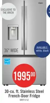 The Brick Whirlpool 36 30 Cu. Ft. French-Door Refrigerator with Dual Ice Makers - Stainless Steel - WRFF3736SZ offer