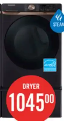 The Brick Samsung 7.5 Cu. Ft. Electric Dryer with Steam - Black Stainless Steel - Stackable - DVE50BG8300VAC offer