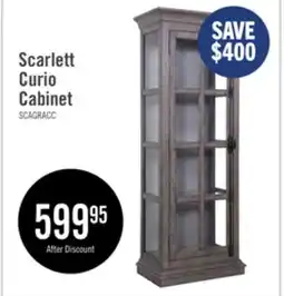 The Brick Scarlett 27.5 Curio Cabinet with Glass Shelves - Grey offer
