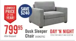 The Brick Dusk 52 Linen-Look Fabric Sleeper Chair with Track Arms - Grey offer