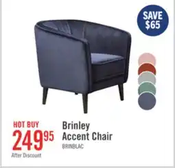 The Brick Brinley 29 Velvet Fabric Accent Chair with Wood Legs - Blue offer