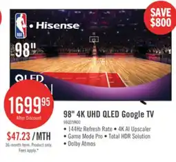 The Brick HISENSE 98 QD5N Quantum Dot 4K Smart Google TV (98QD5N) offer