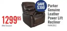 The Brick Parker 36 Genuine Leather 3-Position Power Lift Reclining Chair - Brown offer