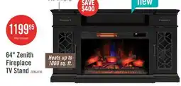 The Brick Zenith 64 Electric Fireplace TV Stand with Storage for TVs up to 70 - Black offer