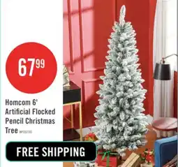 The Brick Homcom 6ft Flocked Pencil Artificial Christmas Tree With Steel Base, Green offer