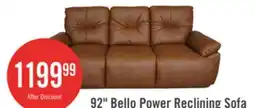 The Brick Bello 91.7 Leather-Look Fabric Power Reclining Sofa - Brown offer