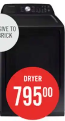 The Brick Samsung 7.4 Cu. Ft. Electric Dryer - Black Stainless Steel - DVE47CG3500VAC offer