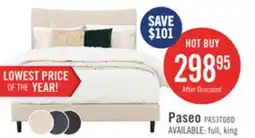 The Brick Paseo Platform Bed in Taupe Vegan-Leather Fabric - Queen Size offer