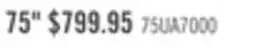 The Brick LG 75 UA7000 4K UHD Smart webOS TV (75UA7000PUB.ACC) - 2025 Model offer