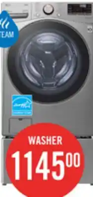 The Brick LG 5.2 Cu. Ft. Smart Front-Load High-Efficiency Steam Washer - Graphite Steel - Stackable - WM3850HV offer