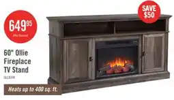 The Brick Ollie 60 Electric Fireplace TV Stand with Storage and Cable Management for TVs up to 65- Grey offer