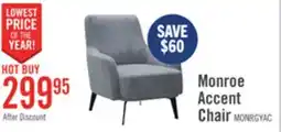 The Brick Monroe 29 Fabric Accent Chair with Metal Legs - Grey offer