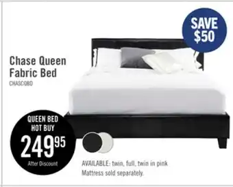 The Brick Chase Upholstered Bed in Brown Vegan-Leather Fabric - Queen Size offer
