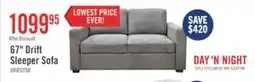 The Brick Drift 66.5 Linen-Look Fabric Sleeper Sofa with Track Arms - Grey offer