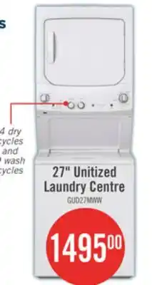 The Brick GE Unitized Spacemaker Washer and Electric Dryer Combination - GUD27ESMMWW offer
