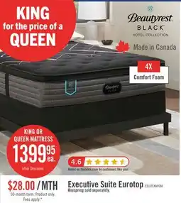 The Brick Beautyrest Black Hotel Executive Suite Eurotop Firm King Mattress offer