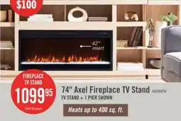 The Brick Axel 74 Modern Electric Fireplace TV Stand with Storage and Cable Management for TVs up to 85- Taupe offer