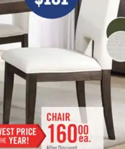 The Brick Zelda Dining Chair with Chenille Fabric - White & Espresso Brown offer